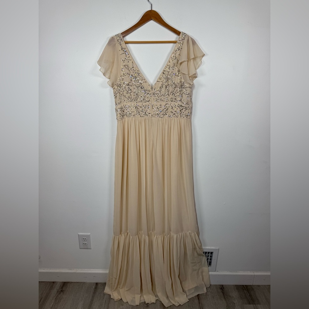 BHLDN Anthropologie Daphne Sequin Formal Bridal Gown Dress - Picture 5 of 9